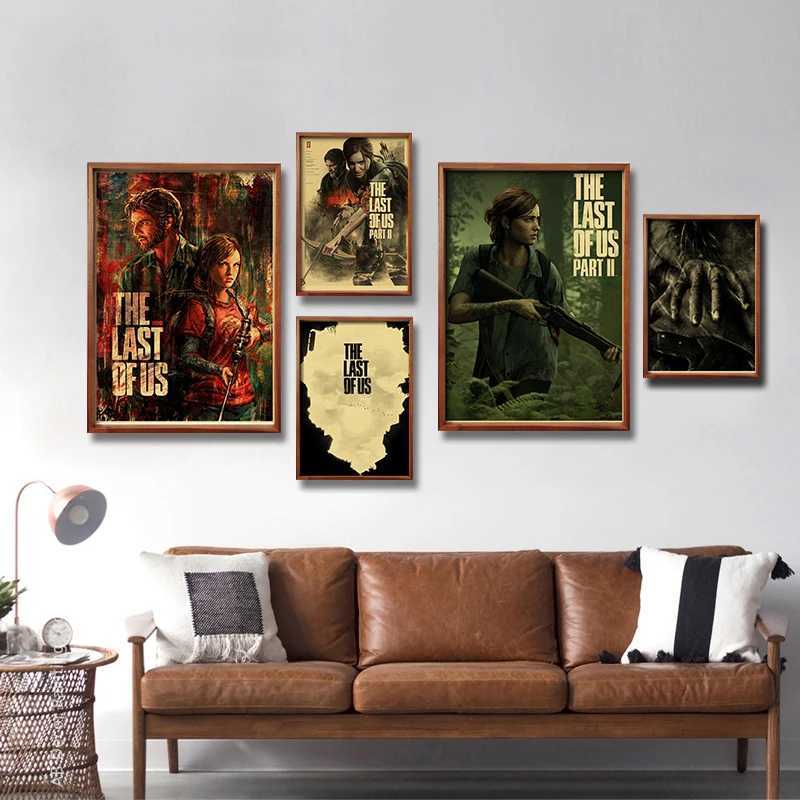 Hot The Last of Us Part 1 2 Poster Abby Ellie Retro Kraft Paper Prints Vintage Home Room Bar Cafe Club Decor Art Wall PaintingXJ241016