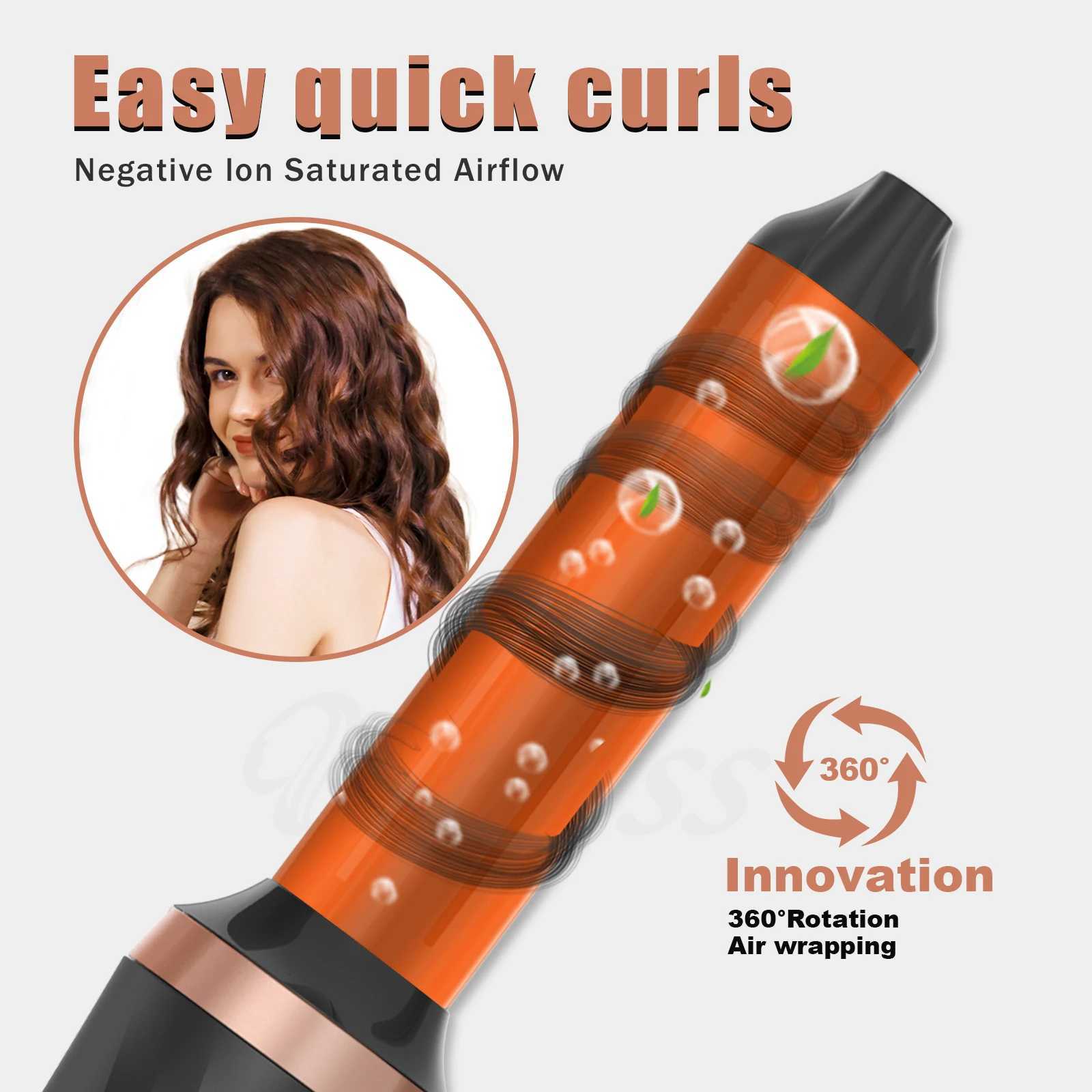 6 In 1 Hair Dryer Hot Comb Set Professional Curling Iron Hair Straightener Styling Tool Curler And Straightening Heating BrushXJ241017
