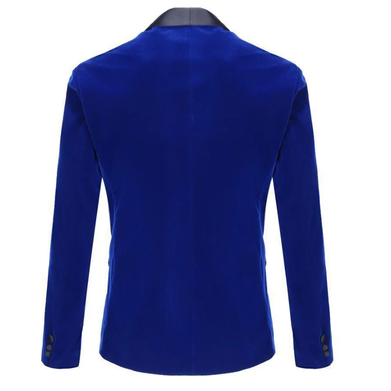 Velvet Men Suits For Prom Singer Club 2 Pieces Custom Wedding Groomsmen Tuxedo Formal Male Fashion Clothes Blazer With Pants