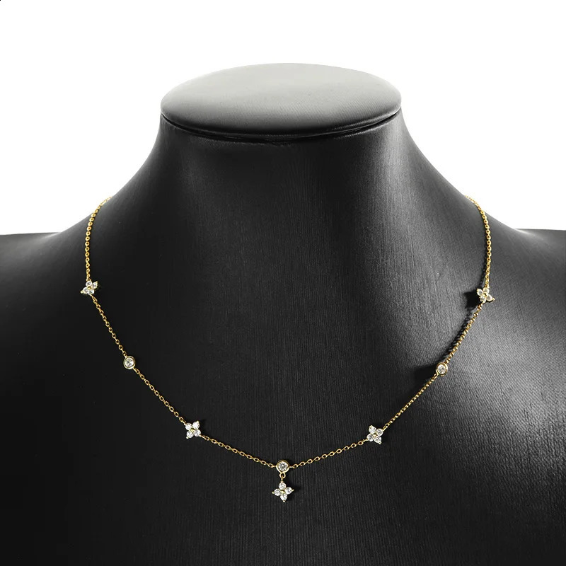 TBCYD all silica pendant necklace suitable for women four leaf clover chain diamond tested 925 sterling silver exquisite jewelry 241018