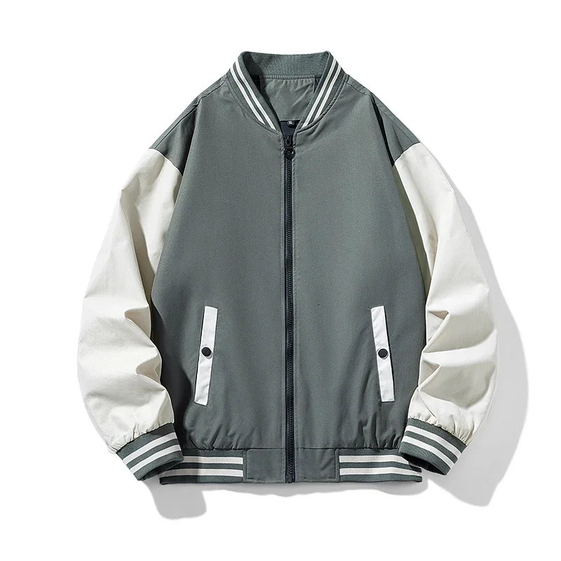 Autumn Mens Jacket Fashionable Color Matching Loose Outdoor Casual Sports Baseball Uniform Coat WorkJacket 241018