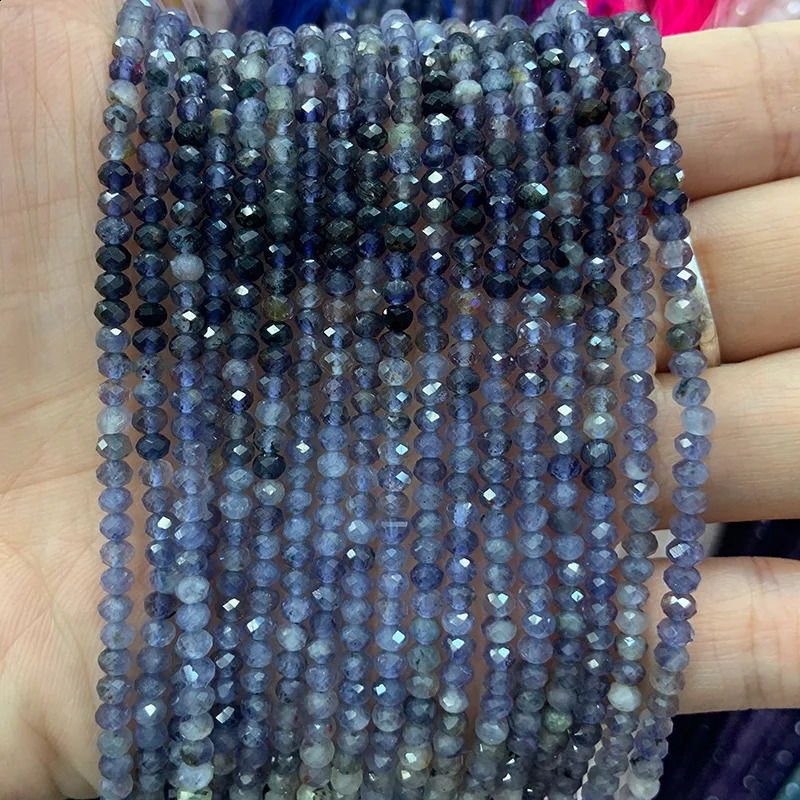 3x4mm natural aquamarine protein stone amethyst beads 15 inch facial Rondelle DIY beads for jewelry making bead necklaces and gifts 241017
