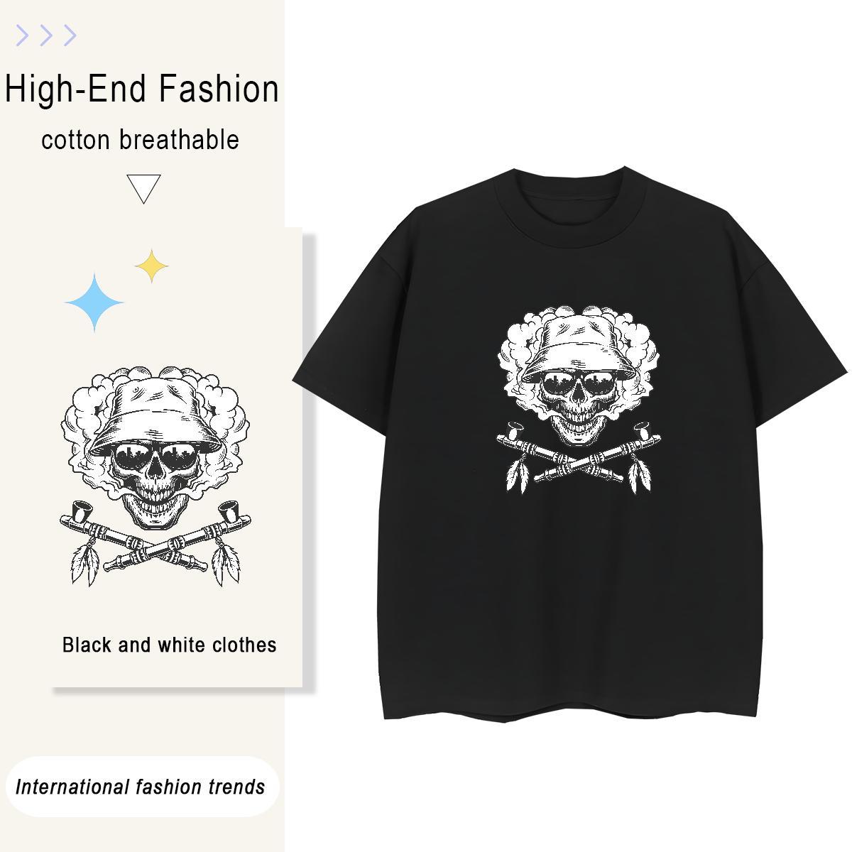 Factory Direct T-Shirts for Women 230g Pure Cotton Crew Neck Casual Daily Wear skull Lady T shirt Designer Nice DIY Logo Tees