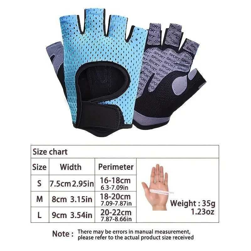 A pair of nylon half finger non slip gloves hollow breathable half finger gloves used for cycling fitness yogaW241018
