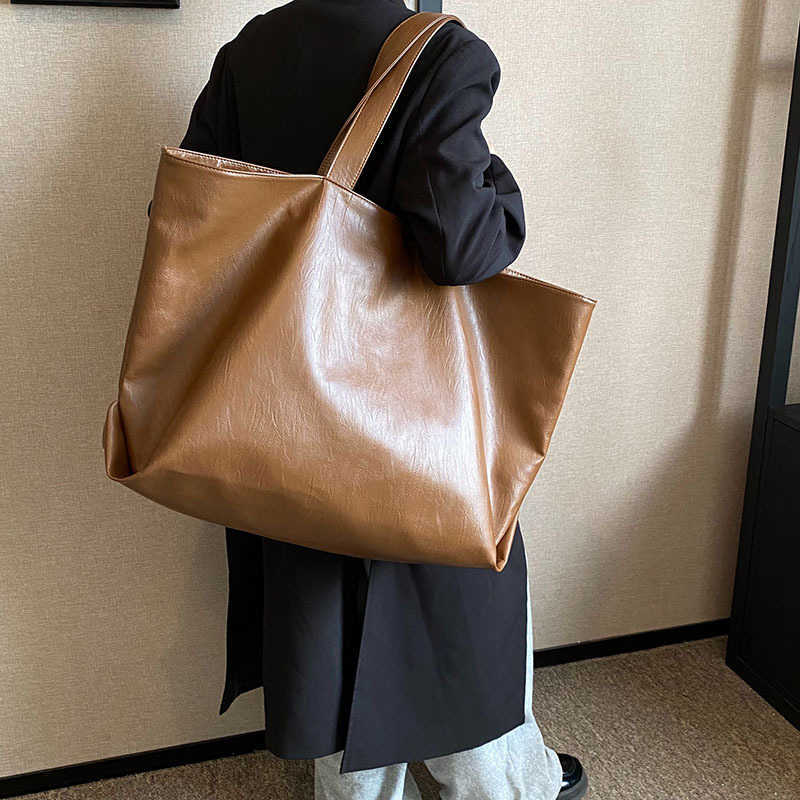 Large capacity textured bag for women high-end single shoulder bag ins simple versatile portable tote bag 241015