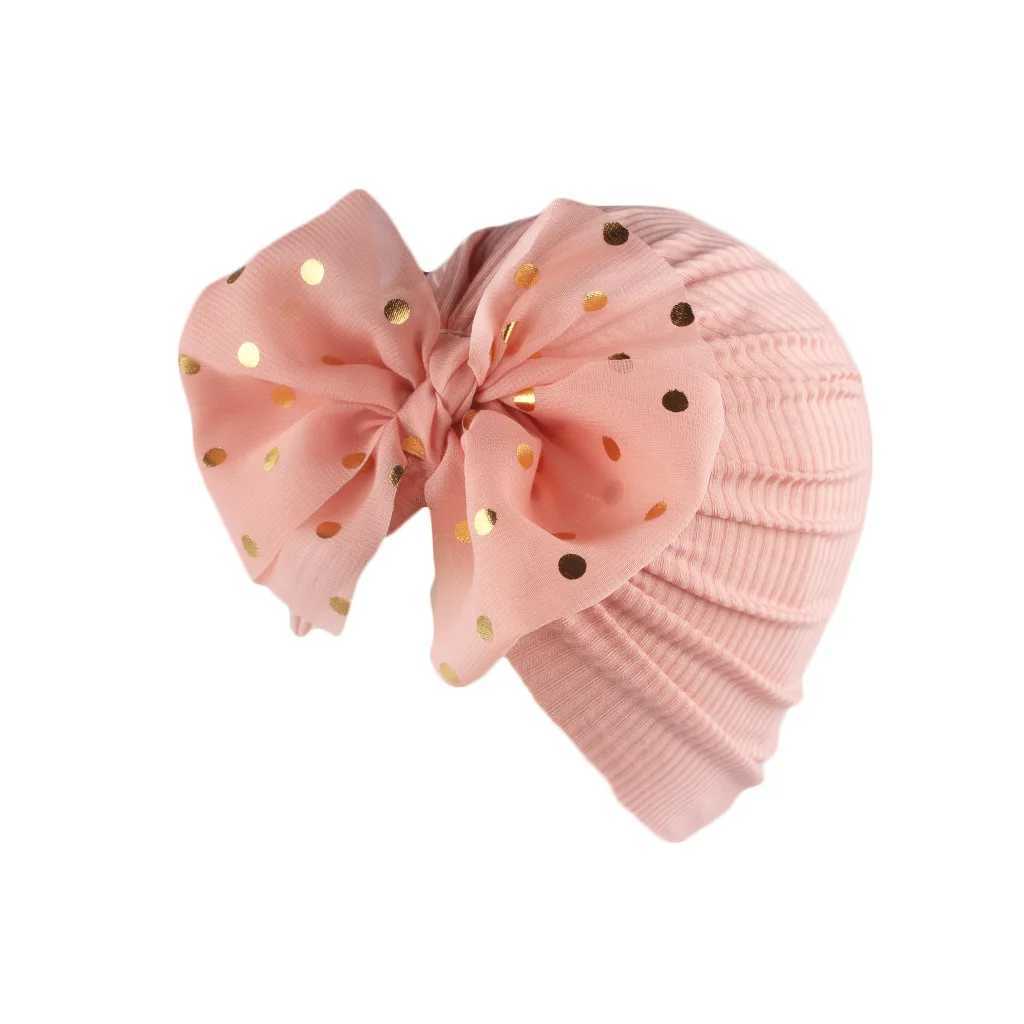 Lovely Shiny Bowknot Baby Hat Cute Solid Color Baby Girls Boys Hat Turban Soft Newborn Infant Cap Beanies Head Wraps LX241018
