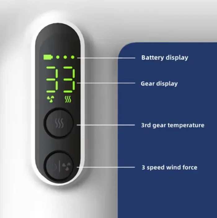 Wireless hair dryer USB cordless portable travel charging strong wind low noise 3-speed hair dryer with LCD W241018
