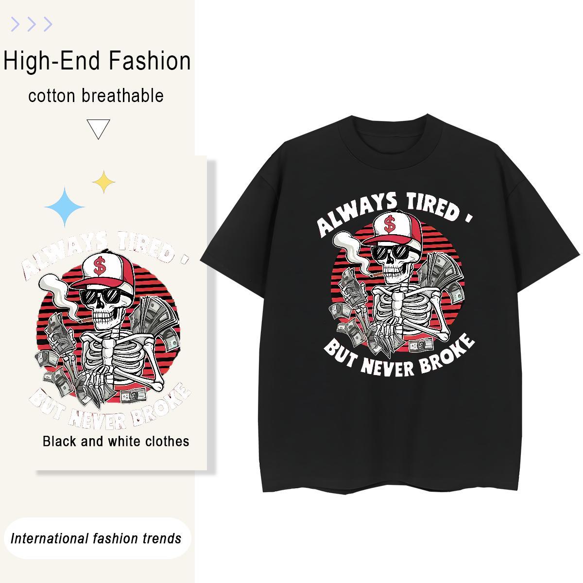 Casual New Women T Shirts 230g Cotton Breathable Crew Neck Summer Casual smoking Unisex Tshirts Designer Anime Oversized Tees Shirts