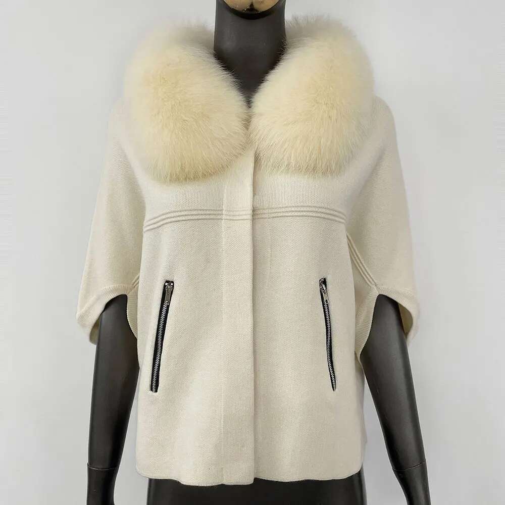 2024 European Fashion Knitted Sweater Real Cardigan Natural Fox Fur Jacket Clothes For Women Autumn Winter Outerwear