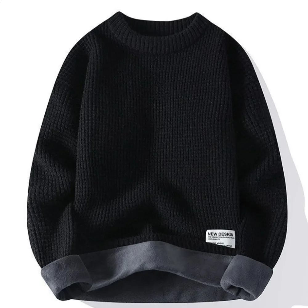 Knitwear loose fitting Korean clothing round neck pull-out mens Crewneck Y2k jumper streetwear mens knitted sweater 241018