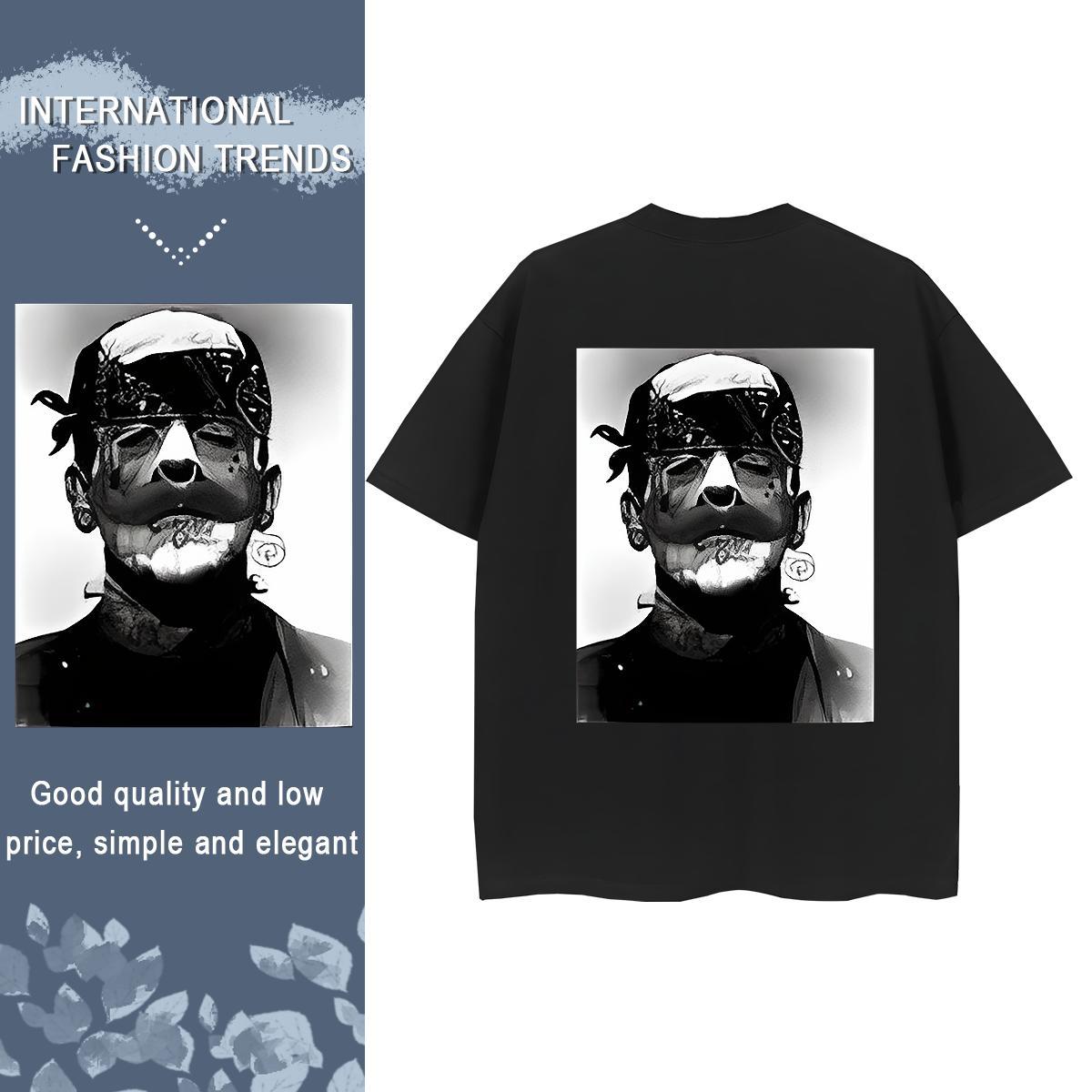 Fashion New T Shirts Women 230g 100% Cotton Breathable Soft Street Casual portrait Couples T Shirts Loose Anime Tops Shirt