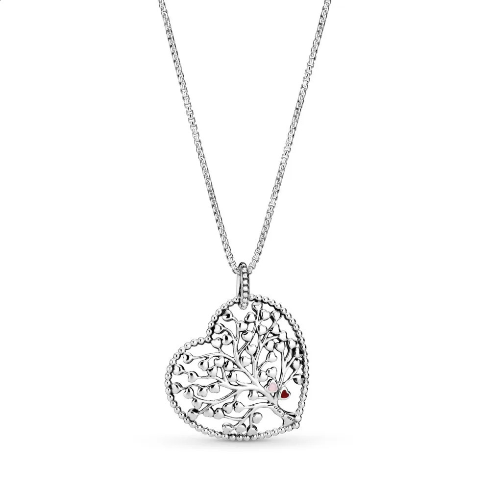 selling high-quality 925 sterling silver Fit original heart-shaped necklace classic ladies DIY jewelry Christmas gift 241018