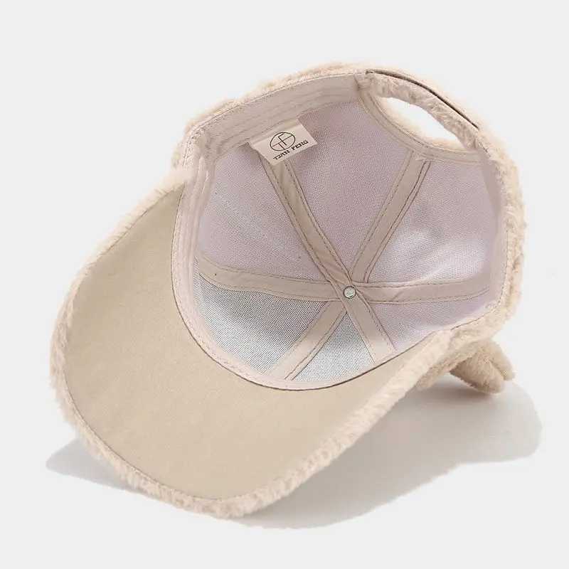 Autumn and Winter Womens Cat Ears Baseball Cap Plush Duck Tongue Cap Cartoon Fashion Rebound Cap Adjustable Leisure CapX241018