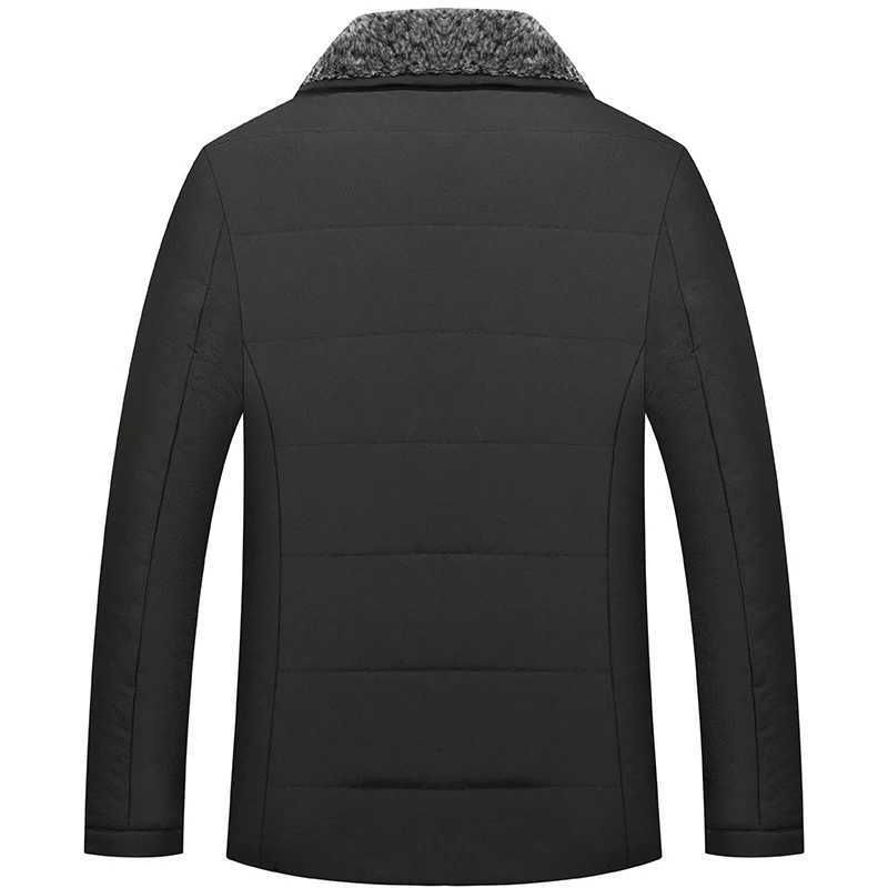 Winter Mens Warm Plus Velvet Parkas Fur Linner Thicken Jacket Male Casual Fleece Overcoat Cotton Liner Black Loose Windbreaker LX241018