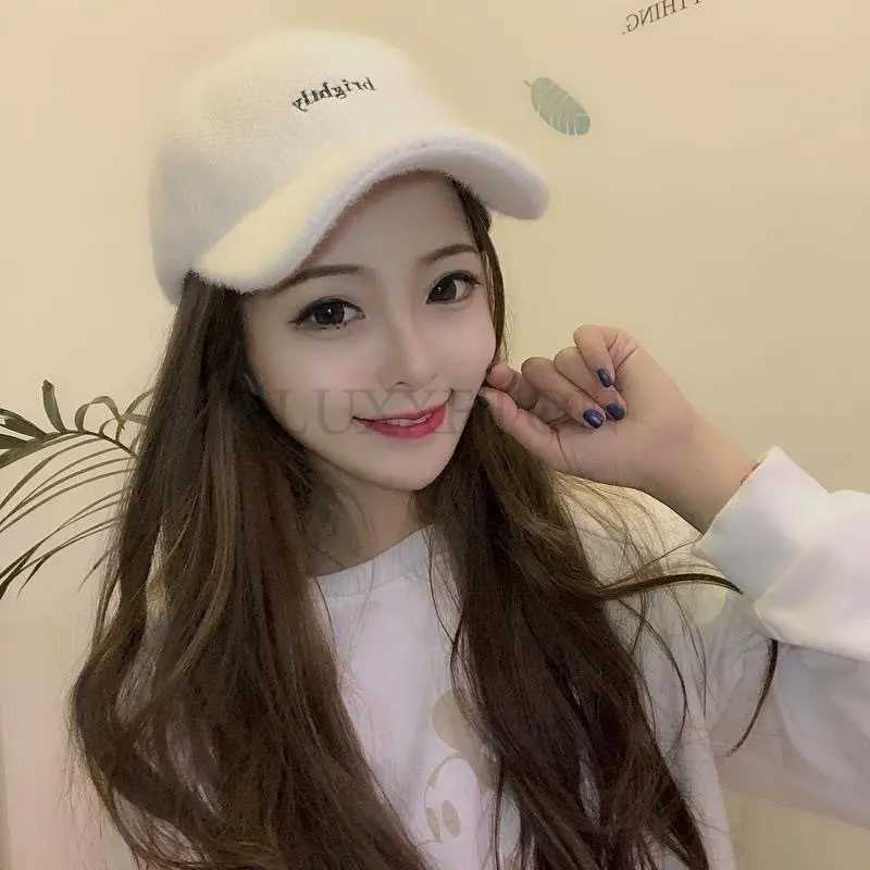 Autumn Winter Womens Cute Cap Winter Thermal Knitting Blended Baseball Hat Fall Hats for Women Baseball Casual LUXXETONX241018