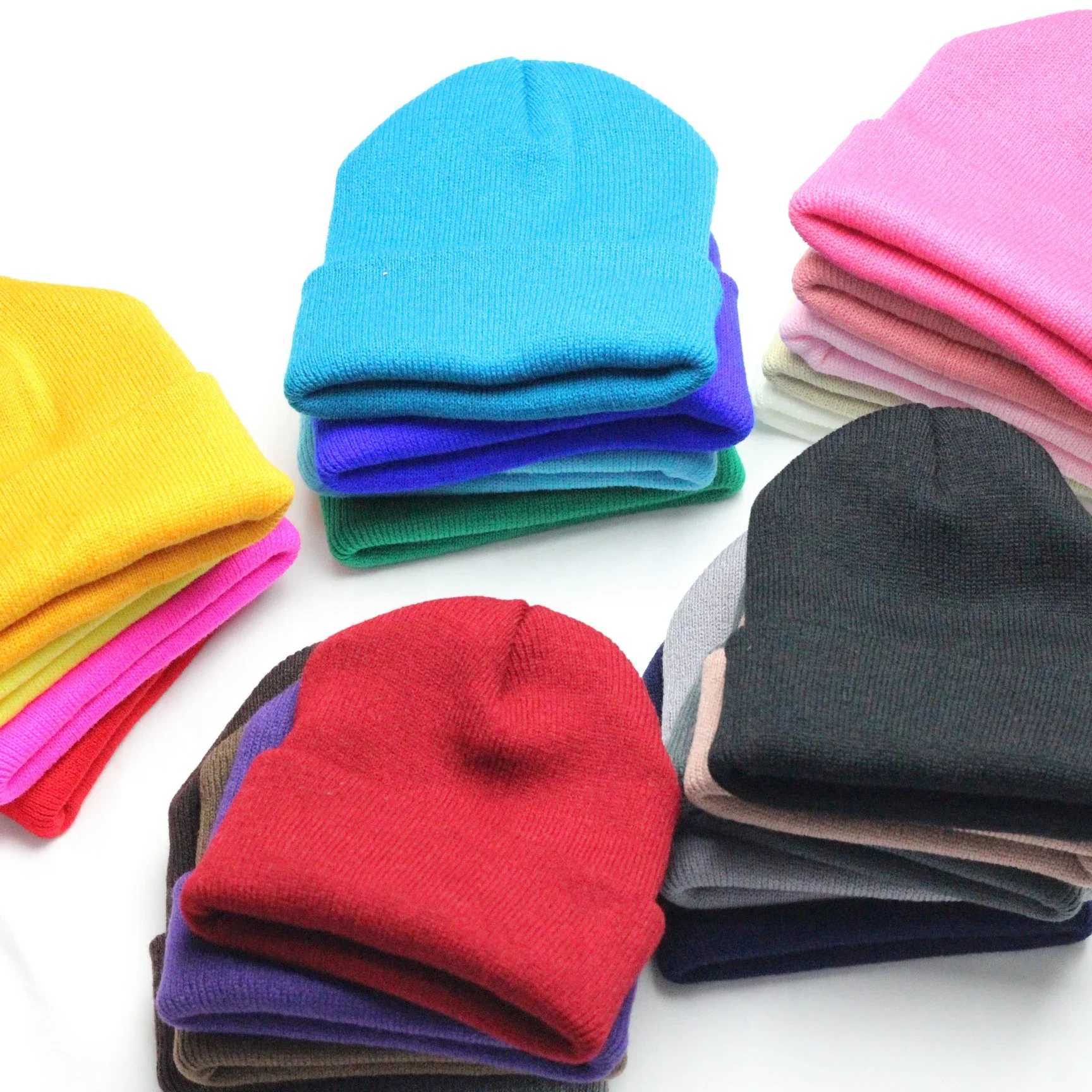 Parent-child Newborn Kids Adult Hat Winter Knitted Beanie Mother Kids Hat Girls Solid Crochet Bonnet Cap Infantil Wool Skullies LX241018