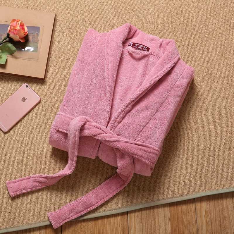 Winter Men Robe Cotton Bathrobe Thick Long Soft Robes Home Clothing Male Sleep Robe Plus Size XXL Kimono Robe Autumn White PinkXJ241018