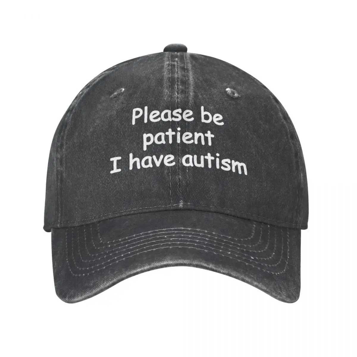 Please Be Patient I Have Autism Unisex Baseball Cap Distressed Cotton Caps Hat Fashion Outdoor All Seasons Travel Snapback HatX241018