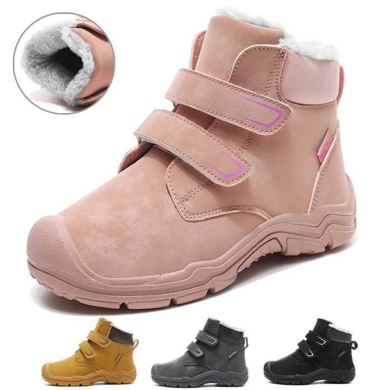 Boots Winter snow boots childrens high top warm plush boots childrens outdoor suede fashion trend girls and boys shoes hiking sports shoes 30-38 H2410