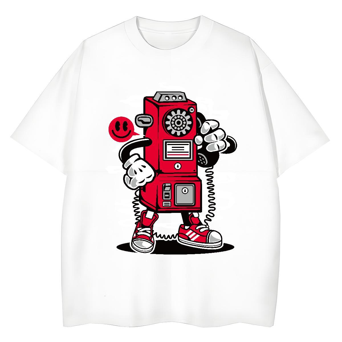 New Arrival T-Shirts for Women 230g Cotton Breathable Crew Neck Daily Outfit robot Woman Tshirt Popular Custom Printing Tops