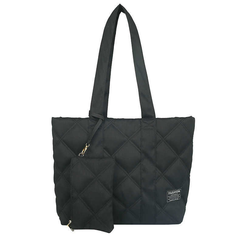 Texture Autumn Winter Women's Bag Fashion Cotton Dress One Shoulder Bag Simple Large Capacity Tote Bag 241015