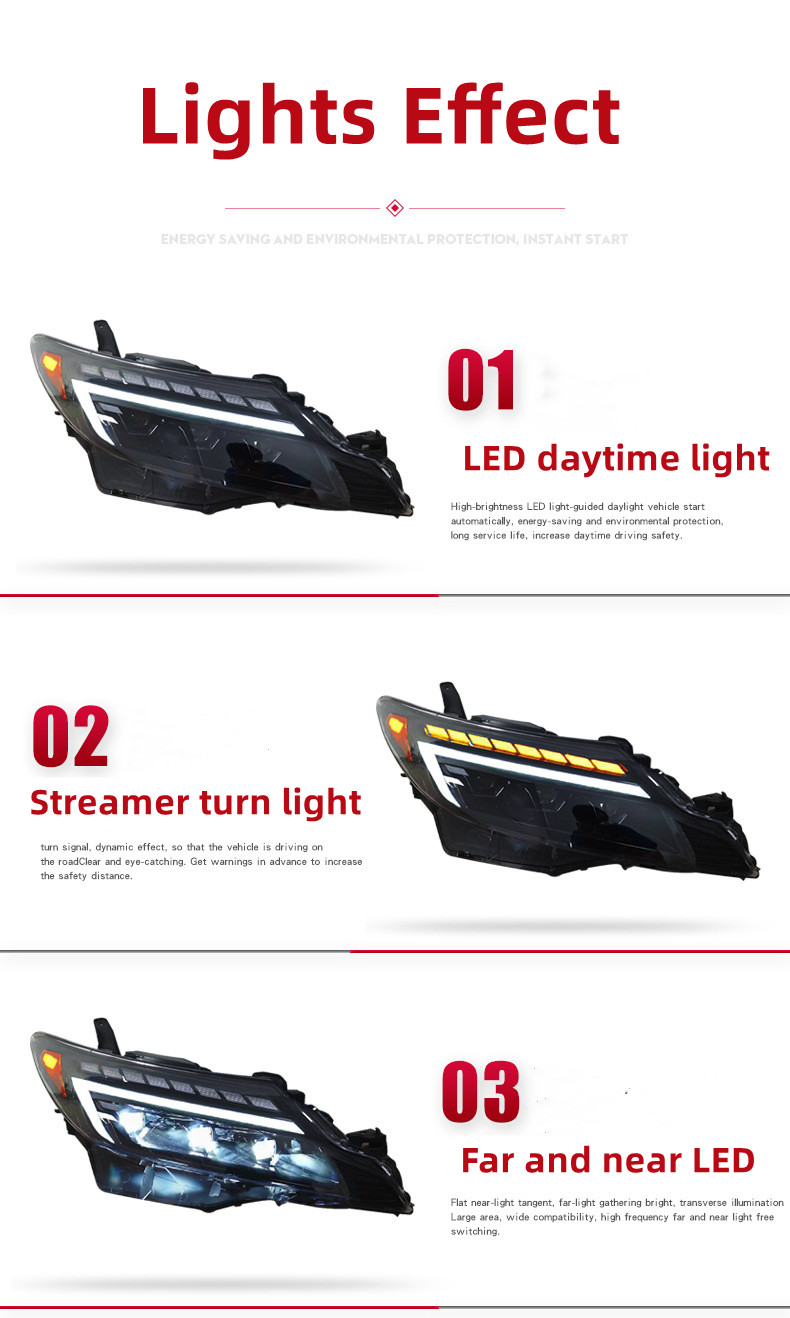 Car Lights for Toyota PREVIA 2006-20 16 ACR50 Full LED headlight upgrade Drl Dynamic Signal Front Headlights