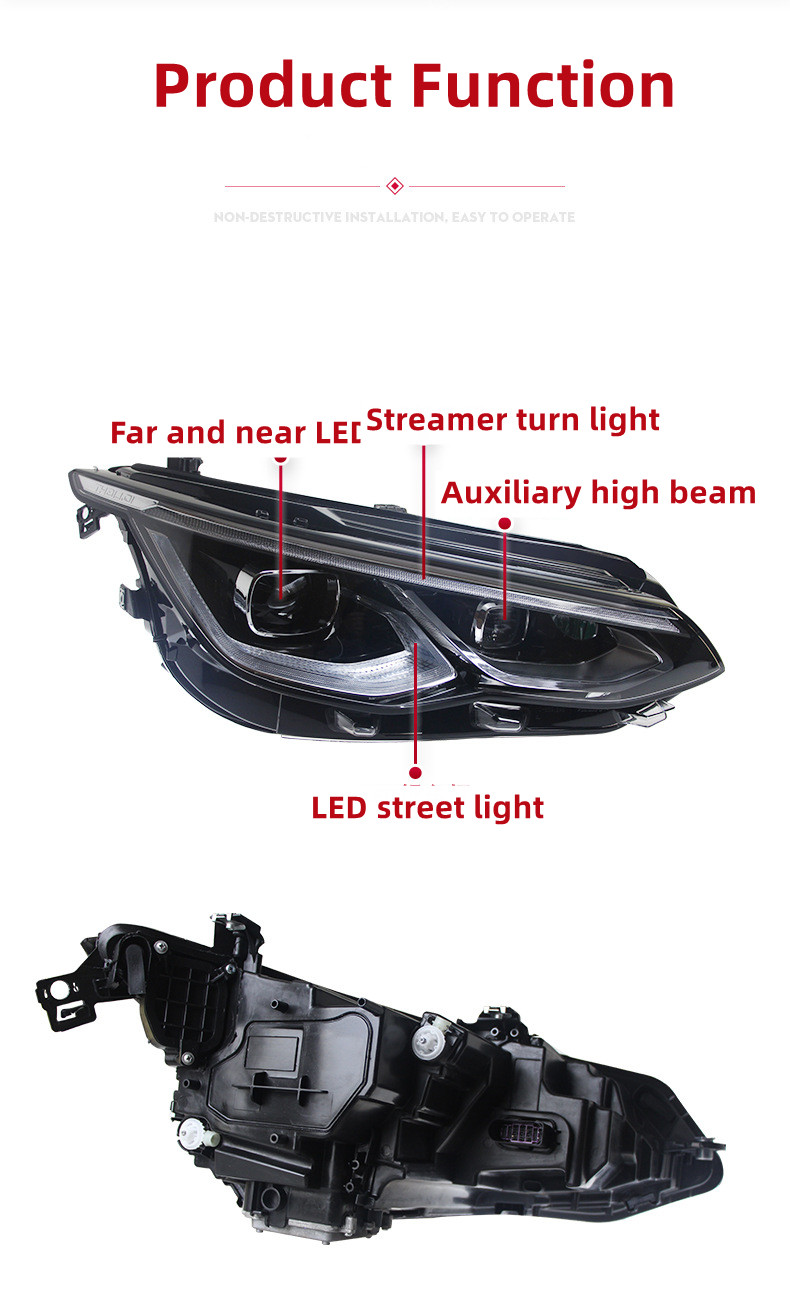 For VW Golf 8 20 21-2024 Headlight Assembly Upgrade LED Lens Headlight Daytime Running Light Golf 8 Auxiliary High Beam