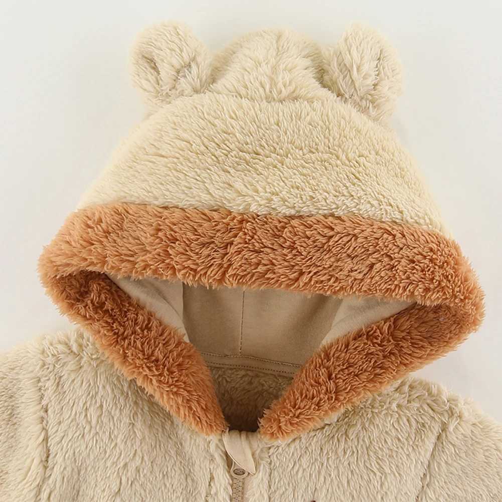 Baywell Childrens Girls Warm Plush Hoodie Cute Boys Fashion Zipper Jacket Autumn Childrens Clothing 1-5 Years M241018