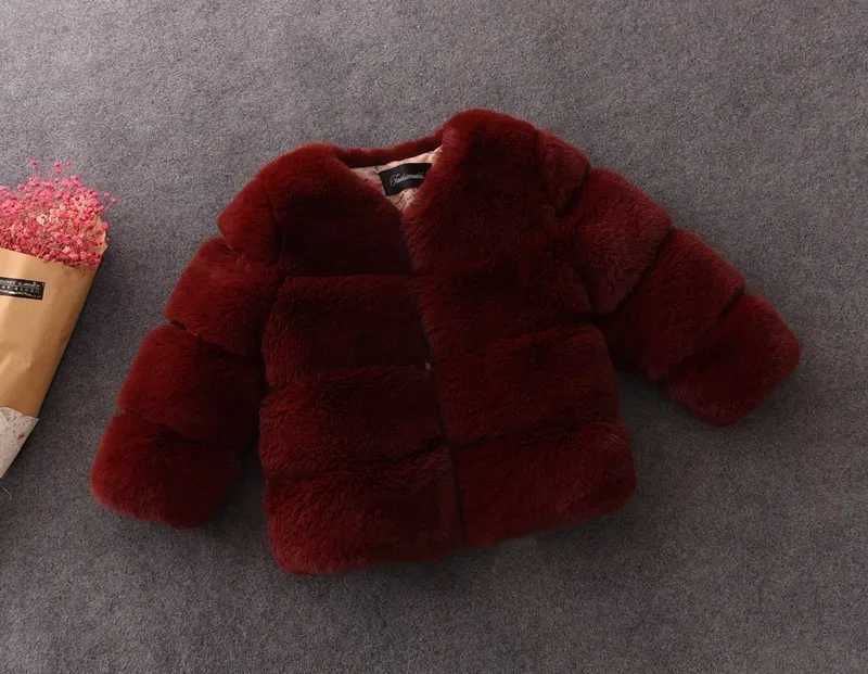 New Childrens Clothing Baby Girls Winter Clothing Jacket Fur Thick Warm Cotton Solid Color Hidden Button Fashion Cute M241018