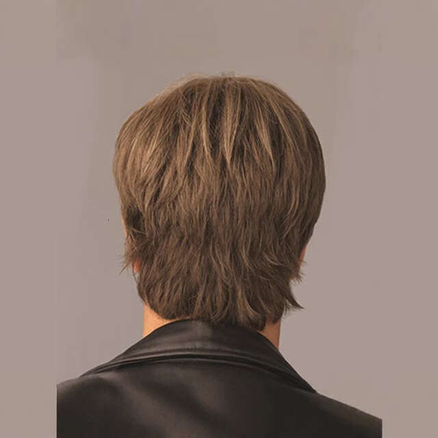 Hair Fashion Handsome Men's Mechanized Synthetic Wig Full Headset Wigs