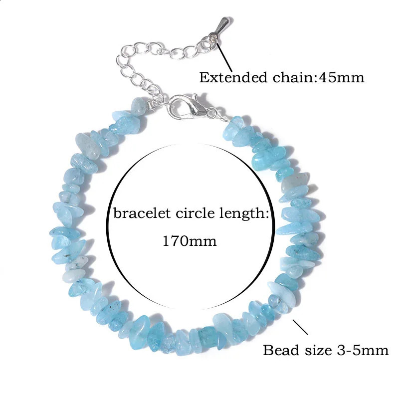 Natural Quartz Crystal Bracelet Irregular Natural Stone Bead Chip Jewelry Crystal Aquarium Citric Acid Bracelet 241018