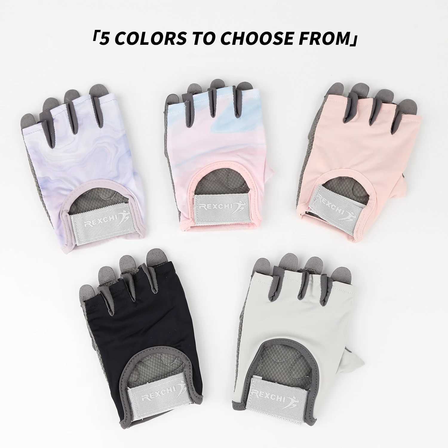 Womens yoga gym sports gloves anti slip and shock-absorbing half finger gloves wear-resistant and breathable bicycleW241018