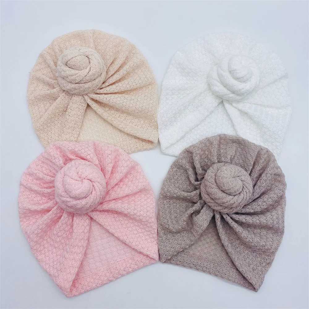 Solid Donut Turban Baby Girl Cap Winter Warm Infant Hat Elastic Child Newborn Head Wraps Turbans Headbands Baby Hair Accessories LX241018