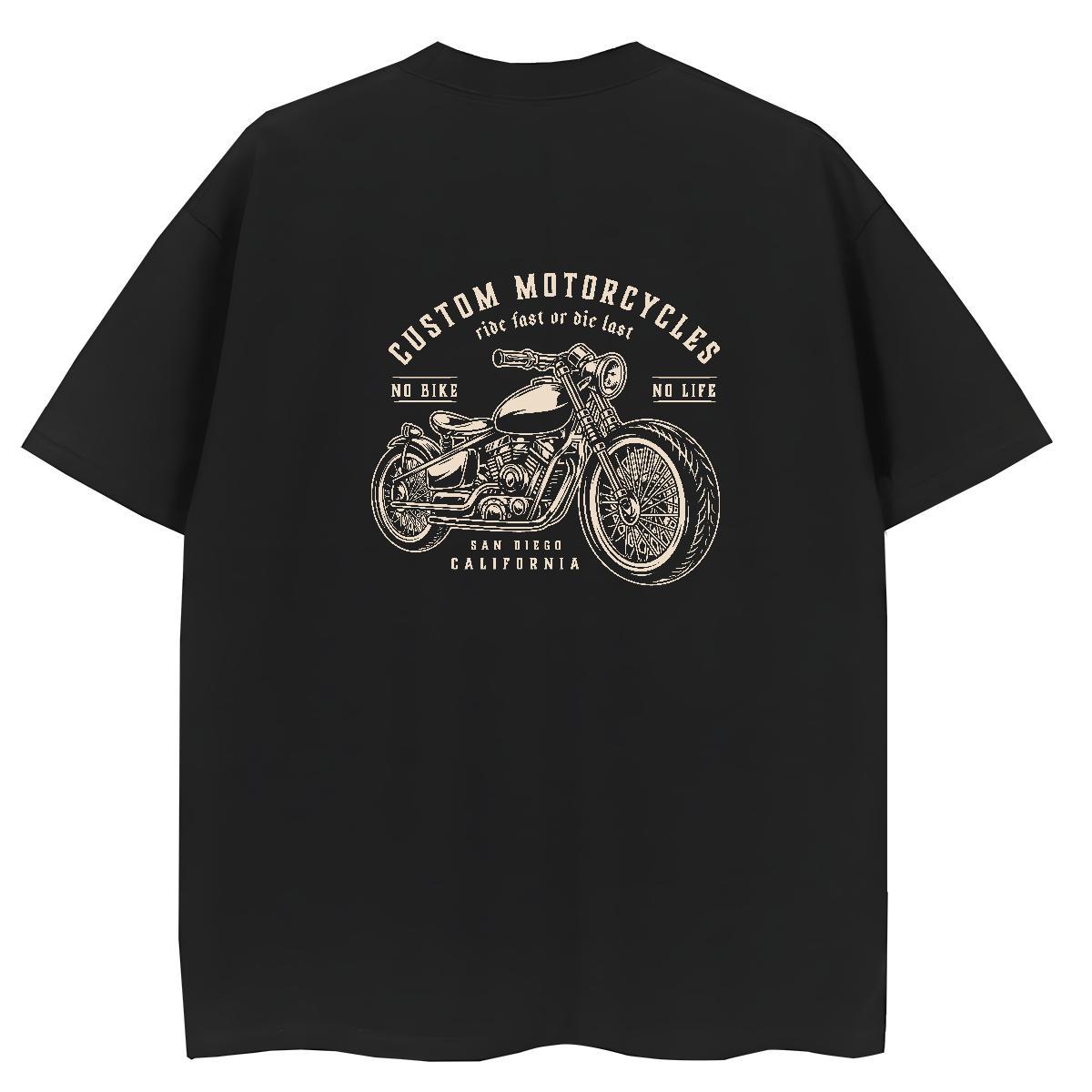 2024 T shirt 230g 100% Cotton O-Neck Short Sleeve Summer Casual Motorcycle Couples T Shirts Lady Plus Size Cartoon Tops