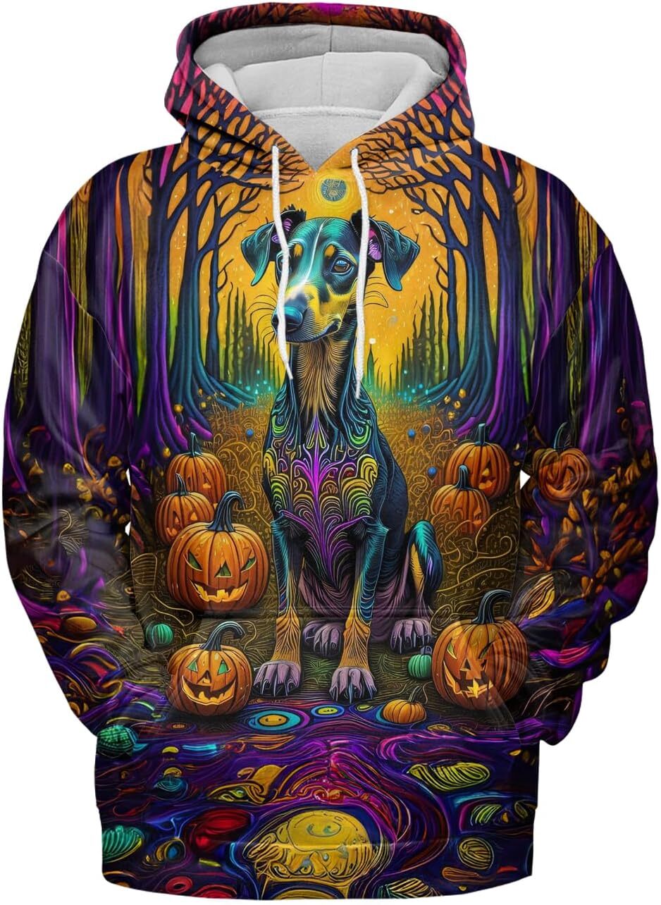 Hoodie for Mens Womens Dog Mom Hoodies For Women 3D Print Pumpkin Hooded Dog Halloween Sweatshirt Animal Hoodie Graphic Hoodies sweatshirt Pullover Sl