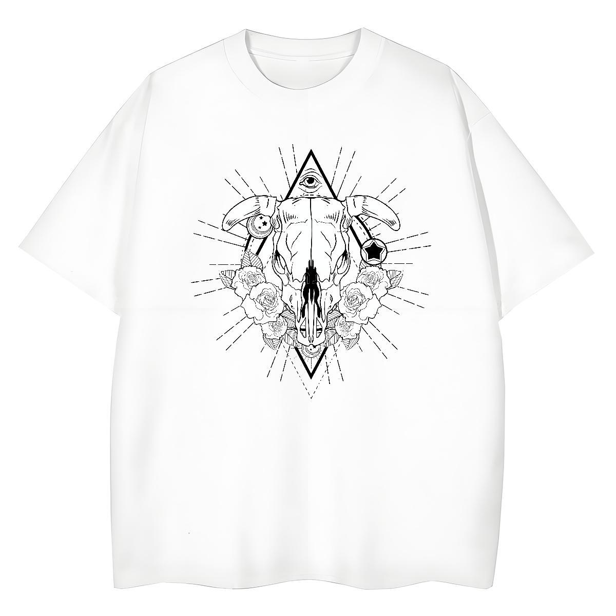 Fashion Casual Women T Shirts 230g 100% Cotton O-Neck Short Sleeve Beach eye of the devil Womens Tshirts High quality Anime Print Clothes Shirt