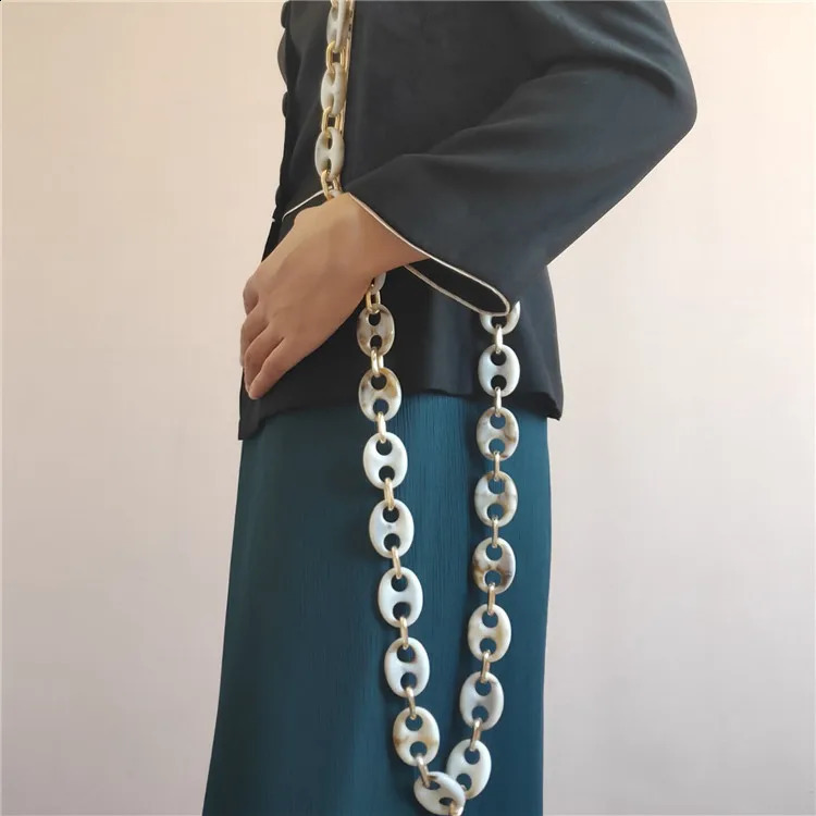 Fashion acrylic metal pig nose cross body long bag shoulder chain 241008