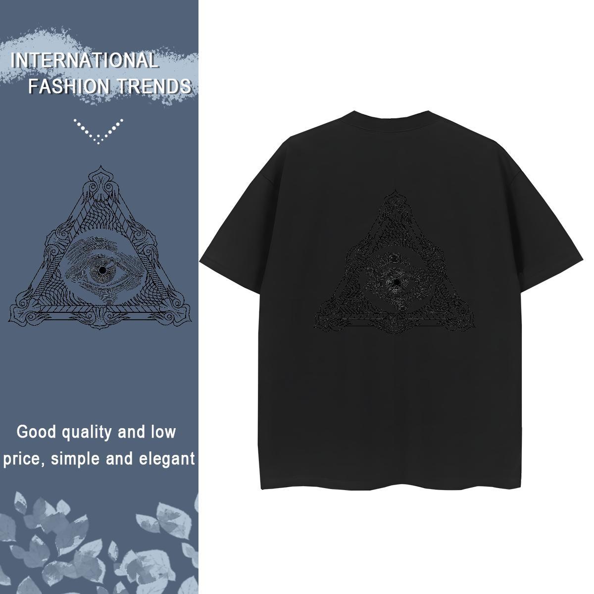 TOP Quality T shirt 230g 100% Cotton Breathable Summer Casual eye of the devil Unisex Tshirts Comfortable DIY Printed Clothes Shirt
