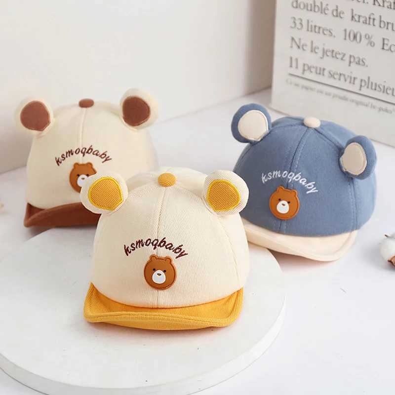 Korean Cute Bear Baby Baseball Cap Spring Baby Boy Girl Peaked Hat Soft Infant Toddler Sun Hat Bonnet LX241018