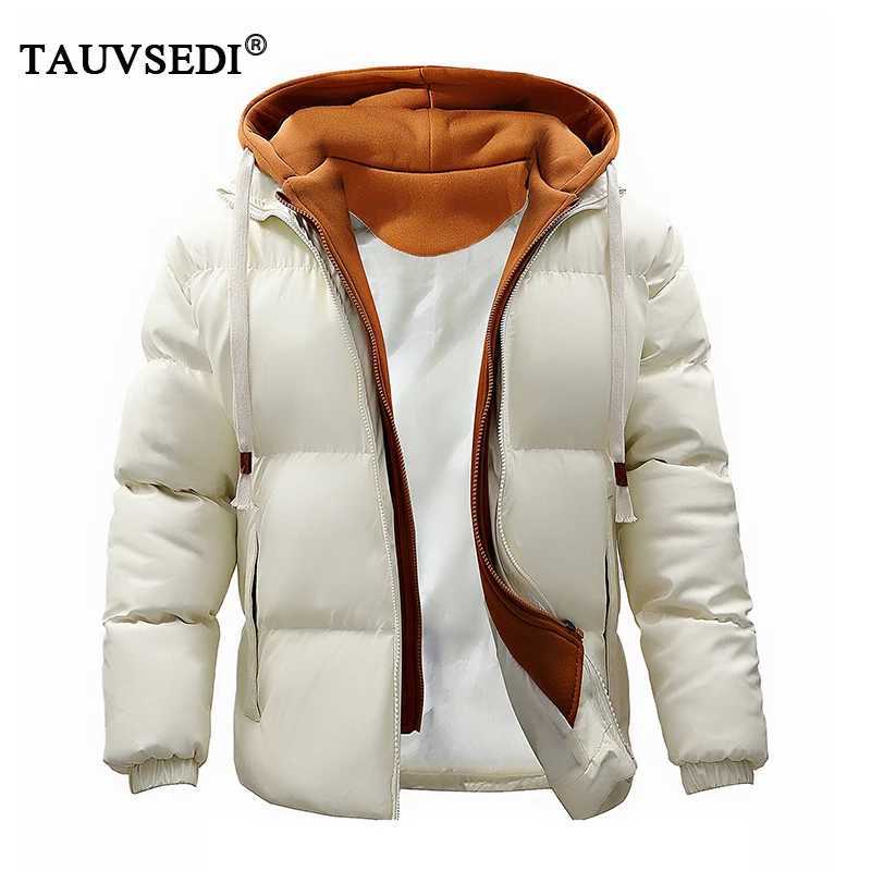 Winter Men Hooded Casual PU Leather Jackets Coat Man Thick Outdoor Puffer Parka Male Streetwear Oversize Bomber Jackets Overcoat LX241018