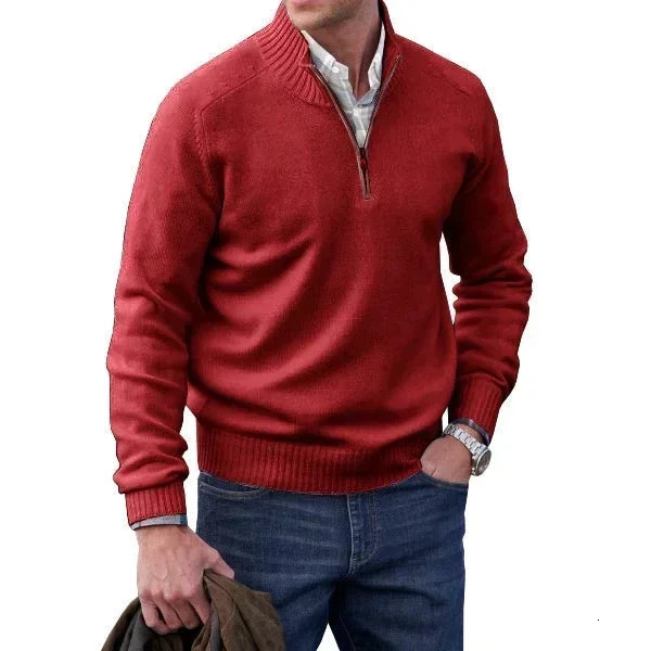 Men Pullover Mens Thicker Sweatshirts Half Zipper for Male Hoody Man Sweatshir Autumn Solid Color Turtleneck Sweaters 241018