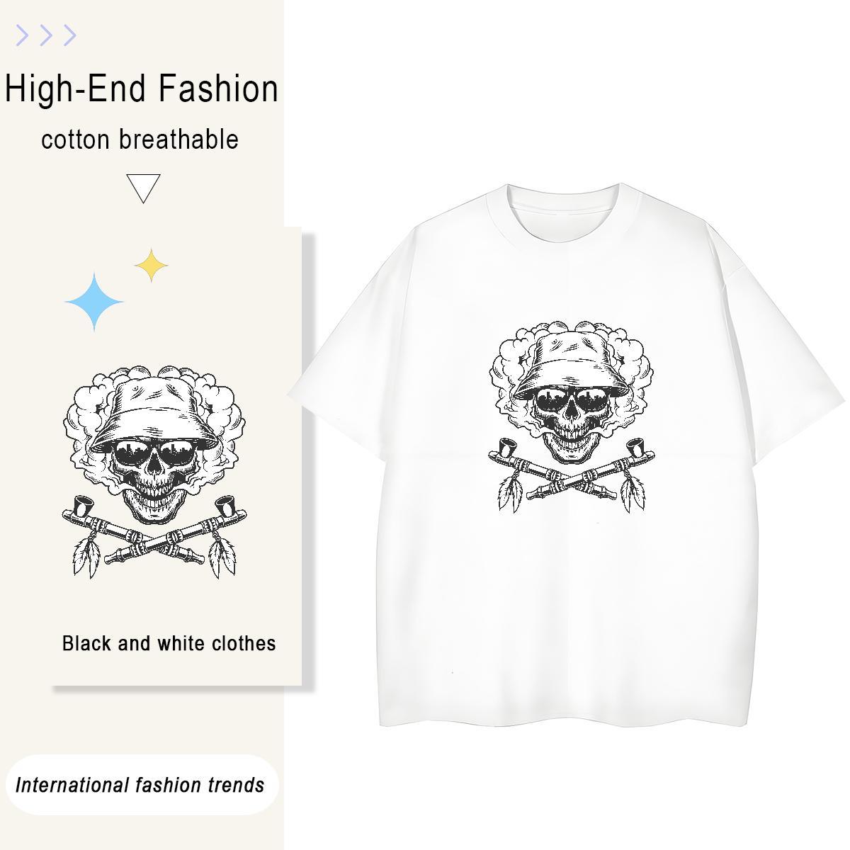 Factory Direct T-Shirts for Women 230g Pure Cotton Crew Neck Casual Daily Wear skull Lady T shirt Designer Nice DIY Logo Tees