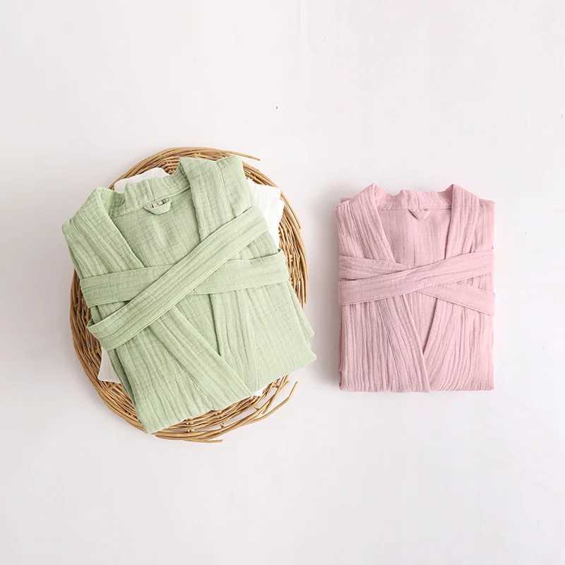 3 Ply Gauze Robe 100% Cotton Unisex Robe Bath Robe For Men And Women Soft highly absorbent Robe Females Casual Home BathrobesXJ241018