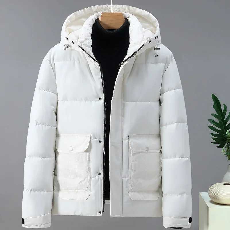 Winter high-end mens down cotton clothes short new middle-aged and young people thickened jacket hooded cotton clothes LX241018