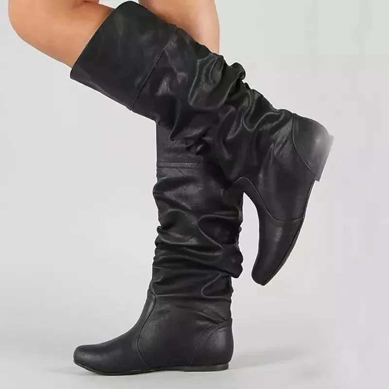 Small and Medium Leg Boots Childrens Flat Shoes Spring and Autumn Womens High Boots Long Western Cowboy Boots Womens Shoes Large Size 35-43241018