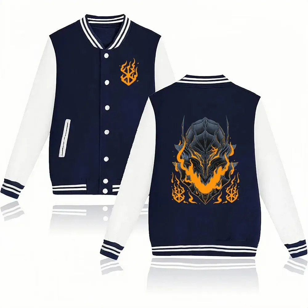 2024 Anime Berserk Guts Scorch Baseball Uniform Men Women Haruku Manga Swordsman Gatsu Sweatshirt Male Coat Jacket