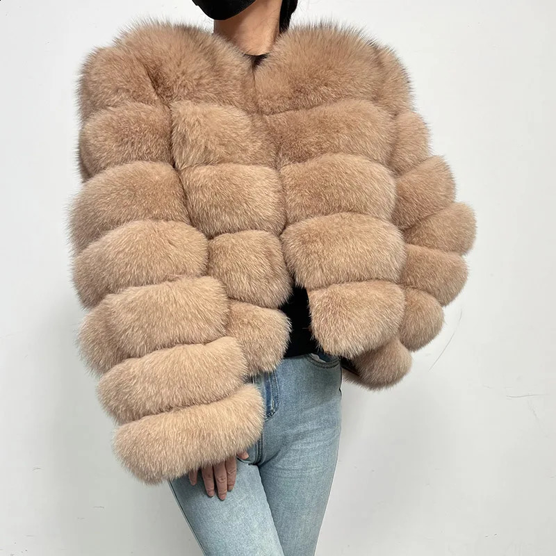2024 Natural Real Fox Fur Coat Women Winter Warm Fur Jacket Detachable Long Sleeve Female Vest Furry Coats clothing 241017