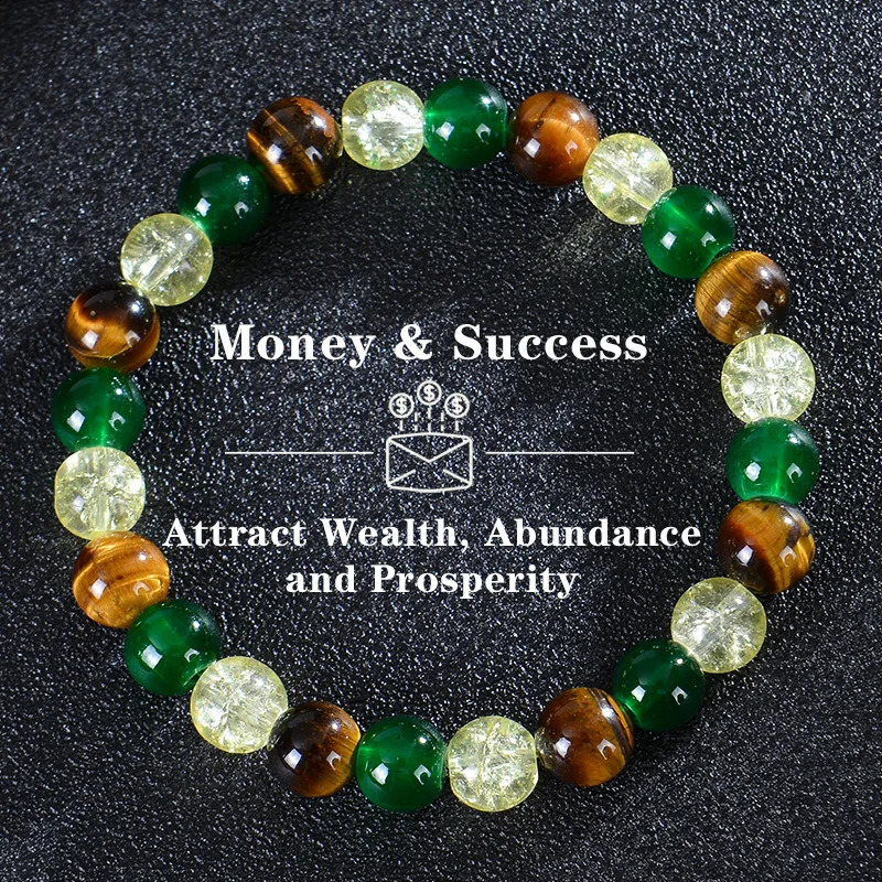 Money Success Bracelet Womens Gemstone Natural Stone Tiger Eye Aventurine Retro Jewelry Bracelet Fashion Boyfriend Gift 241018