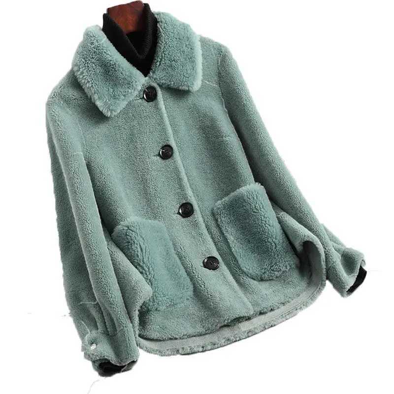 Women 2024 Autumn Winter Real Lamb Fur Coat Female Warm Natural Sheep Shearing Wool Jacket Ladies Single Breasted Outewear Y129X241018
