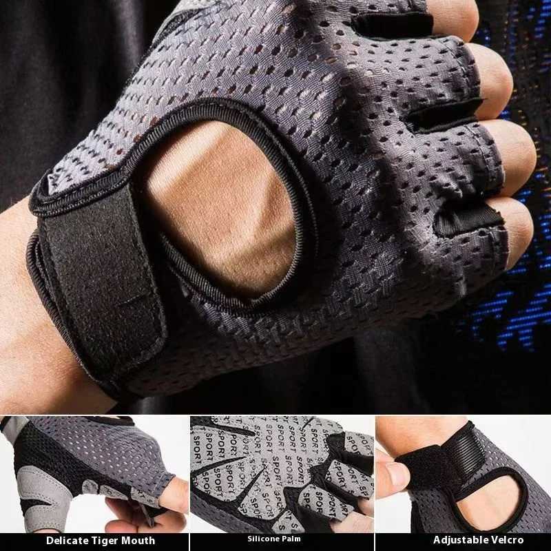 Anti slip and breathable half finger yoga gloves motorcycle gym training gloves elastic impact fitness bicycle womens glovesW241018